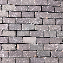 V113, Oude Gebakken Klinkers, Keiformaat, Paars-Bruin