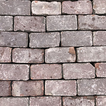 V38, V39, oude gebakken klinkers keiformaat Rood/Paars