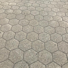 2000m2 Hexagon klinkers, betonklinkers, keiformaat, 8cm dik, grijs